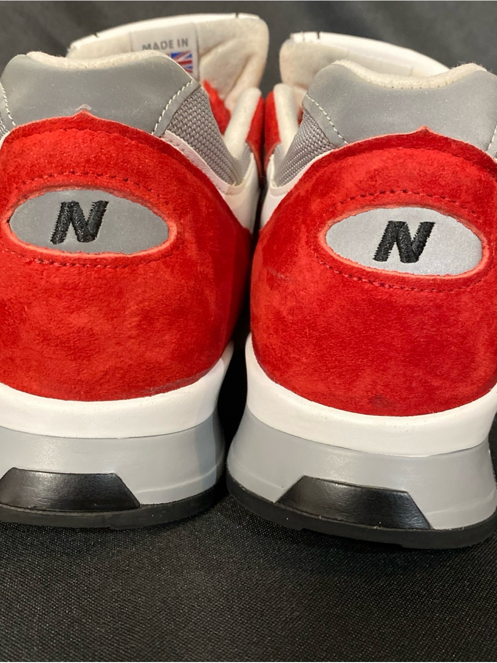 New Balance Red & Gray Suede Mesh Sneaker 991.5 Size 11 - Picture 4 of 8